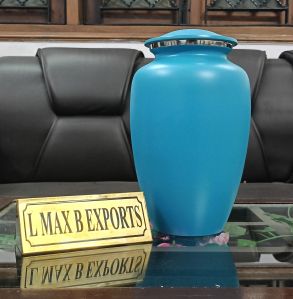 Matte Mid Blue Color Cremation Urns