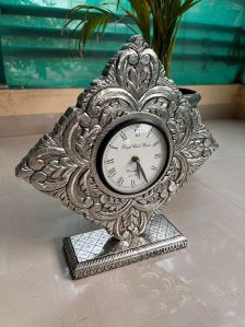 German Silver Table Clock