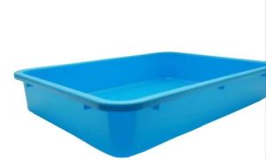 Blue Rectangular Plastic Tray