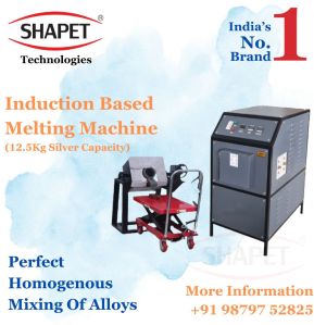 12.5kg Silver Melting Machine With Tilting Unit (Induction Based)