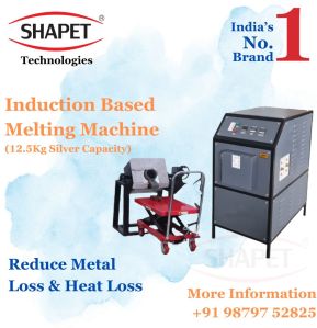 12.5kg Silver Melting Machine With Tilting Unit (Induction Based)