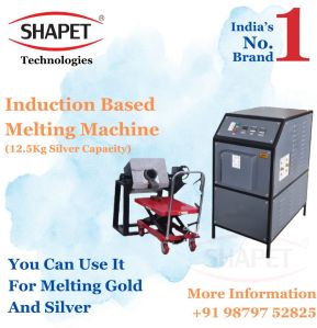 12.5kg Silver Melting Machine With Tilting Unit (Induction Based)