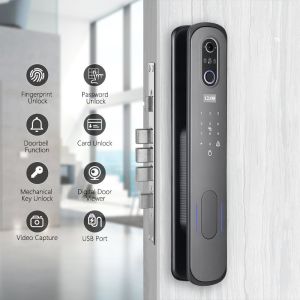 Digital Door lock Unlock by Face, Finger, Card, Pin, Keys