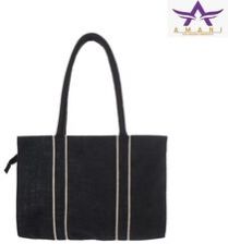 Black & White Jute Shoulder Bag