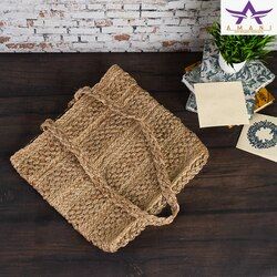 Brown Jute Shoulder Bag