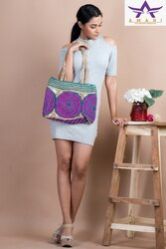 Multicolour Jute Shoulder Bag