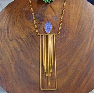 brass handmade long jewellery set