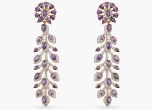 AMETHYST SHINE CZ DROP SILVER EARRINGS