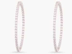 RADIANT ROW CZ SILVER HOOPS