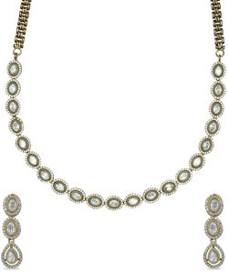 Classic Polki Tennis Necklace Set