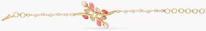 Eriha Pearl CZ Pink Leaf Chain Bracelet