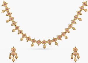 Kavi Antique Red Kempu Necklace Set