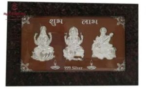 Silver 999 Laxmi Ganesh Saraswati Frame Stand