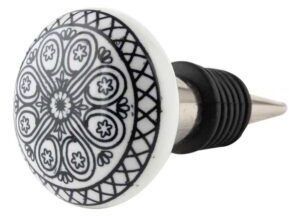 Black Wheel Flat Ceramic Wine Bottle Stopper