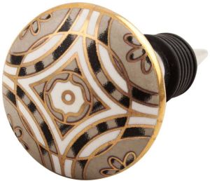 Golden Ceramic Floral Wine Stopper