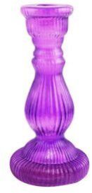 Purple Pillar Glass Candle Holder