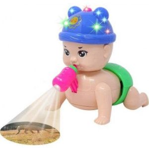 PATOYS Musical Cute Crawling Baby Toys with 3D Flashing Lights and Sounds with projector Children's