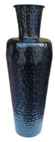 set of two black metal vase