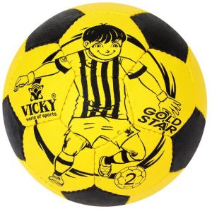 VICKY GOLD STAR SIZE-2 FOOTBALL - YELLOW-BLACK