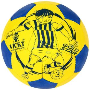 VICKY GOLD STAR SIZE-3 FOOTBALL - YELLOW-BLUE