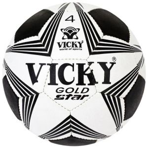 VICKY GOLD STAR SIZE-4 FOOTBALL - BLACK-WHITE