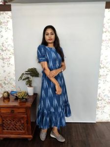 ikkat frock style kurti