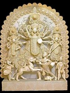 Goddess Durga Sholapith Crafts