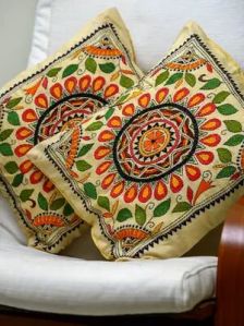 Kantha Stitch Pillow Cover