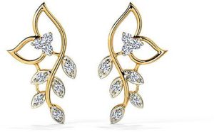 Classic Leaves Diamond Stud Earrings