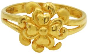 gold floral finger ring