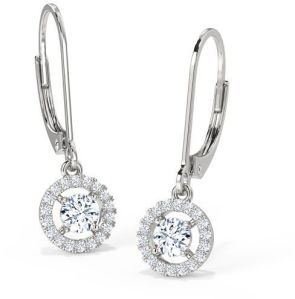 Halo Solitaire Drop Earrings