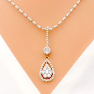 REFINED PEAR DROP DIAMOND PENDANT SET