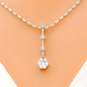 SLEEK WHITE GOLD DIAMOND PENDANT SET