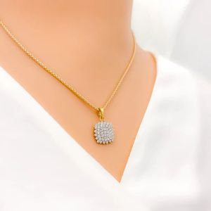 STATELY GEOMETRIC DIAMOND PENDANT SET