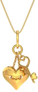 Sweetheart Love Lock Gold Pendant