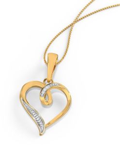 Twirl Heart Diamond Pendant