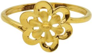 Whimsical 22 Karat Yellow Gold Floral Ring