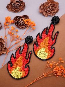 Handmade Fire Dangler Earring