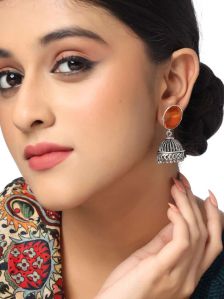 Oxidized Studded Jhumka Earring for Women and Girls