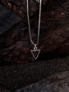 Triangle Silver Necklace For Men