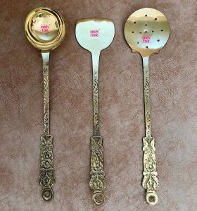 Brass Cooking Spoon Set