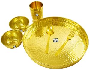 Brass Thali Dinner Set Of 6