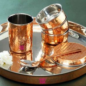 Copper Dinner Set Hammered Design