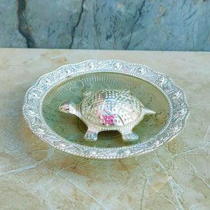 German Silver Tortoise With Attached Plate