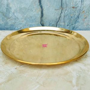 Navratri Special Round Polished Brass Plate