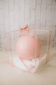 Pink Metal Gift Jar under Acrylic Box