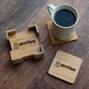 Promotional Custom Wooden Tea Coaster Set