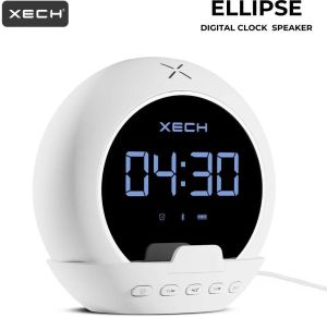 Xech Ellipse Digital Clock With Bluetooth Speaker