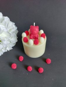 Decorative Pillar Candle Teddy Bear