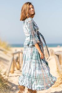 Bohemian-Style Tie-Dye Designer Skirt & Top